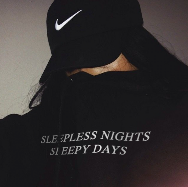 Sleepless Nights, Sleepy Days - Unisex Black Hoodie