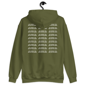 ASK YOURSELF THIS: WHO THE FUCK CARES? - Unisex Green Hoodie